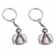 SwirlColor Schutzengel SchlÃ¼sselanhÃ¤nger Silber Sonnige Puppen SchlÃ¼sselbÃ¤nder, mit Kostenlosem Organza-Geschenk-2pcs (2pcs Engel)