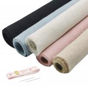 Embroidery Fabric Needlework Fabric Cotton Linen Fabric for DIY Craft Five Colors 50x50cm 5pcs
